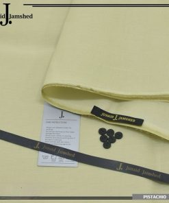 J. Men Pistachio Hard Cotton Unstitched Suit with branded packing