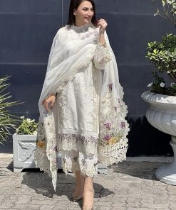 ELAF EF-641 Heavy Schiffli Embroidered Lawn Suit with Organza Dupatta