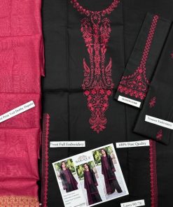 Baroque IA-101 Lawn 3 Piece Suit is a beautifully designed ladies unstitched lawn suit, perfect for women who prefer heavy embroidery with a stylish digital printed dupatta. This outfit combines comfort, elegance, and premium detailing, making it ideal for summer and semi-formal occasions.