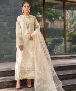 Mushq MS-644 Premium Chikankari Embroidered Suit with Organza Dupatta