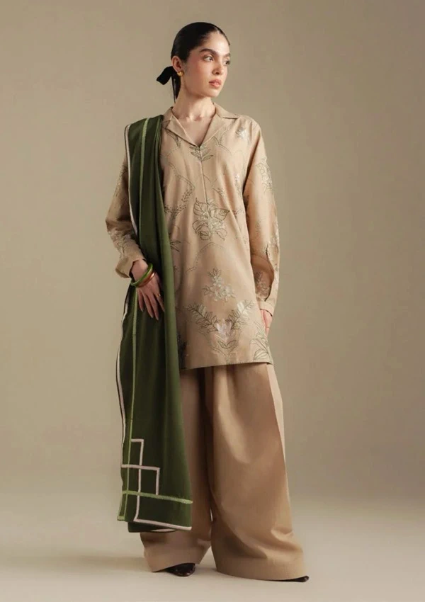 Zara Shahjahan IA-110 Lawn Heavy Embroidered 3 Piece Suit With Digital Print Voil Dobby Dupatta