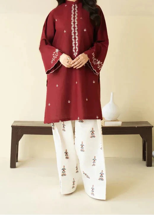 Batik BT-80 two piece embroidered lawn suit with front and sleeve embroidery