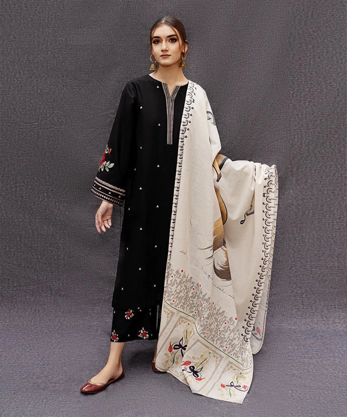 Aisling IA-112 heavy embroidered lawn 3 piece suit with digital dupatta