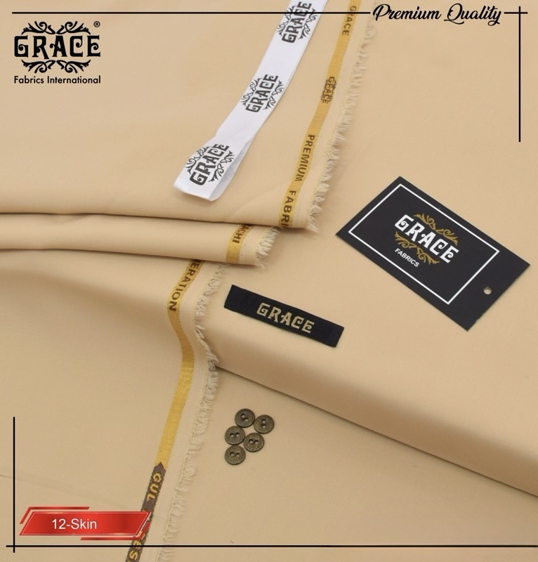 Grace Summer Skin Color Wash & Wear Men Unstitched Suit Fabric