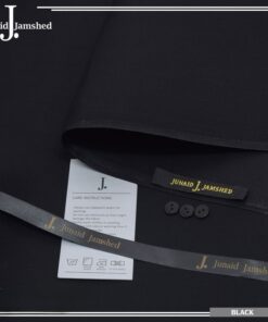 J. Men Black Color Hard Cotton Unstitched Suit – Premium Summer Collection