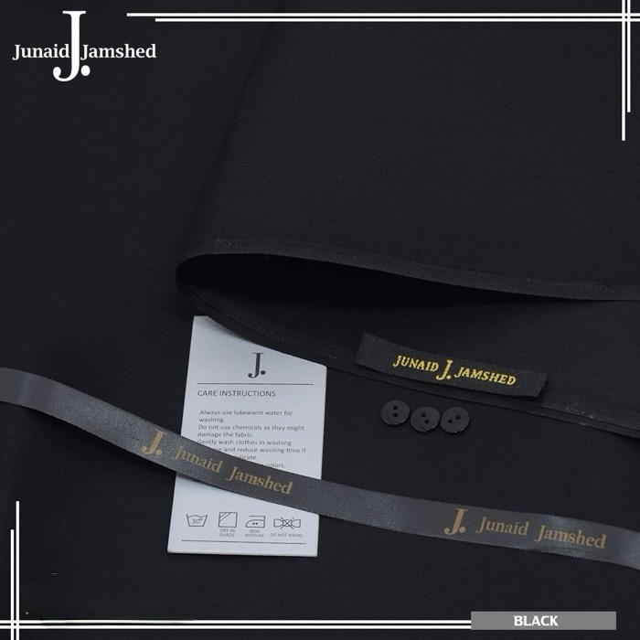 J. Men Black Color Hard Cotton Unstitched Suit – Premium Summer Collection