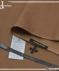 J. Men Coco Brown Hard Cotton Unstitched Suit with branded packing