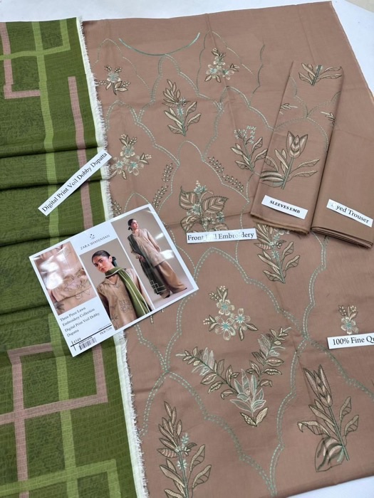 The Zara Shahjahan IA-110 Lawn Heavy Embroidered 3 Piece Suit is a beautiful blend of luxury lawn fabric, elegant embroidery, and premium summer comfort. Designed for women who love graceful eastern wear, this outfit perfectly reflects the signature Zara Shahjahan style of sophistication and elegance. The suit features a heavily embroidered lawn shirt paired with a stunning digital print voil dobby dupatta and a comfortable dyed lawn trouser.