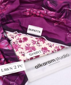 Alkaram AK-05 digital printed lawn 2 piece unstitched suit with elegant dupatta
