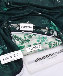 Alkaram AK-03 digital printed lawn 2 piece unstitched suit with elegant dupatta