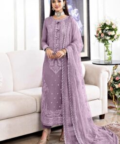 Asim Jofa AJ-649 Chiffon Fully Embroidered Spangle Work Suit with Net Dupatta