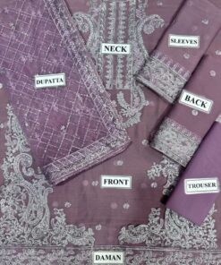 Elevate your festive wardrobe with the Asim Jofa AJ-649 Premium Chiffon Embroidered 3 Piece Suit, a luxurious outfit designed for women who appreciate fine detailing and premium craftsmanship. This elegant ensemble showcases fully embroidered spangle work across the shirt, paired with a heavily embellished dupatta and a smooth dyed malai trouser. Perfect for weddings, parties, and festive occasions, this suit offers a graceful and sophisticated look.