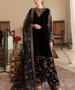 Baroque BR-647 Premium Silk Heavy Embroidered 3 Piece Suit Front Back Dupatta