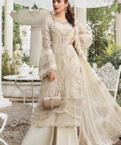 Maria.B MB-646 chiffon embroidered 3 piece suit heavy adda work dupatta