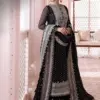 Asim Jofa AJ-851 Chiffon Embroidered Suit with Dupatta and Satin Silk Trouser