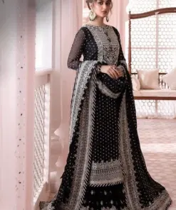 Asim Jofa AJ-851 Chiffon Embroidered Suit with Dupatta and Satin Silk Trouser
