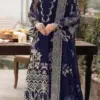 Kahf KF-753 embroidered suit with organza dupatta