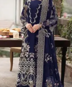 Kahf KF-753 embroidered suit with organza dupatta