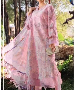 Maria B MB-697 Printed Lawn Chikankari Suit with Chiffon Dupatta