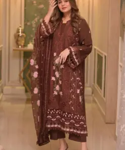 Aneelas AN-824 Lawn Unstitched Suit with Bamber Chiffon Dupatta