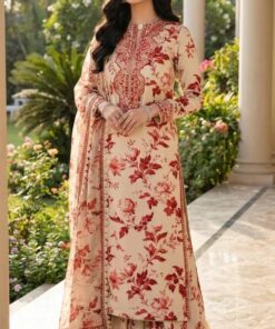 Aneelas AN-720 Lawn Chiffon Printed 3 Piece Suit with Sequence Work