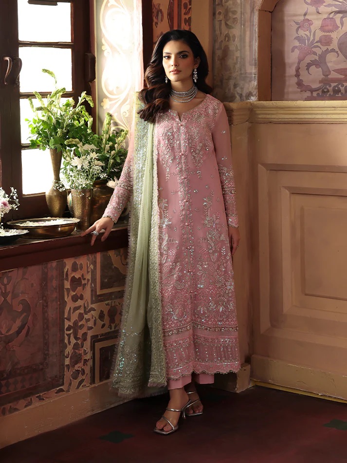 Gulaal GL-733 chiffon suit with heavy sequence and adda work