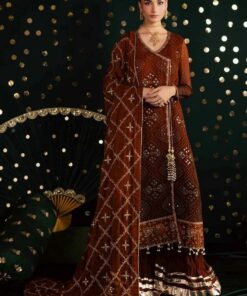 Nureh NR-748 printed lawn suit with embroidered lace and chiffon dupatta