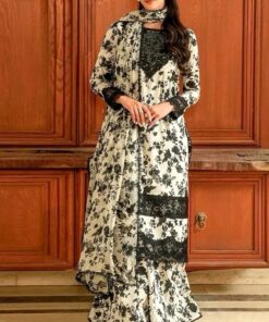 Aneelas IA-124 Digital Lawn Suit with 4 Side Lace Chiffon Dupatta