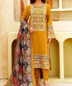 Aneelas IA-131 Lawn Embroidered Suit with Digital Voil Dobby Dupatta