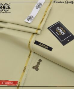 Grace Summer Pistachio Wash & Wear Men Unstitched Suit Fabric