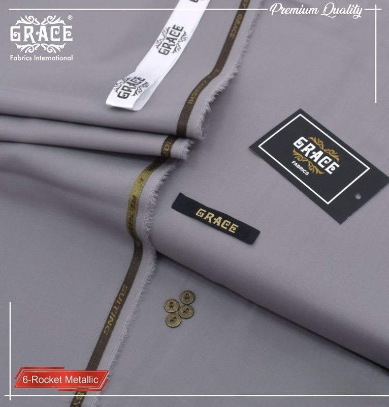Grace Summer Rocket Metallic Wash & Wear Men Unstitched Suit Fabric