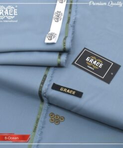 Grace Summer Ocean Color Wash & Wear Men Unstitched Suit Fabric