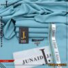 J wash n wear aqua color unstitched men suit 4 meter cutting with buttons set
