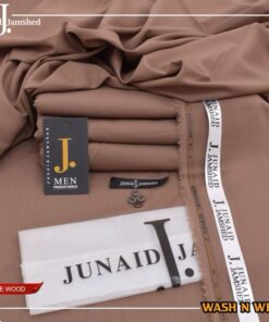 J wash n wear rose wood color unstitched men suit 4 meter cutting with buttons set