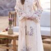 Qalamkar QM-677 Chikankari Embroidered Lawn Suit with Organza Cutwork Dupatta