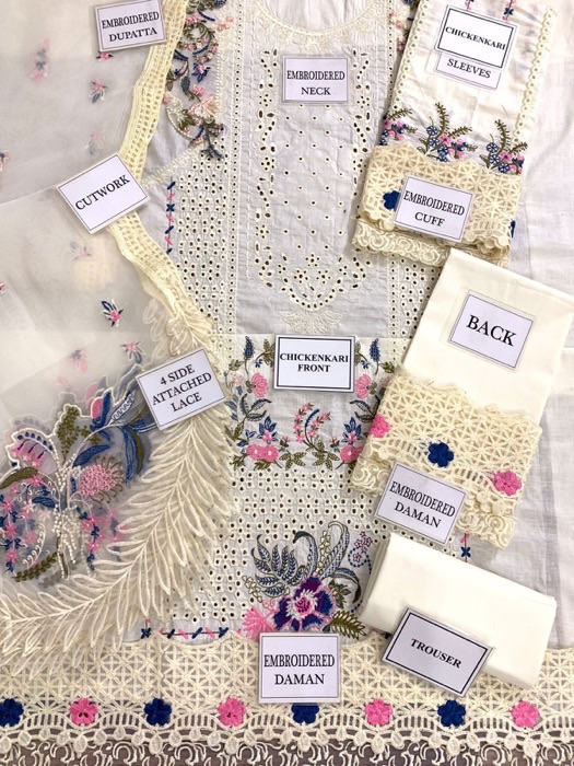 The Qalamkar QM-677 Luxury Lawn Chikankari Collection is a stunning example of traditional craftsmanship blended with modern luxury. This classic version 3-piece suit is designed with premium lawn fabric and detailed heavy Chikan Kari embroidery, making it a perfect choice for summer wear and festive occasions.