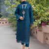 Kahf KF-672 embroidered lawn chikankari suit with chiffon dupatta and cambric trouser