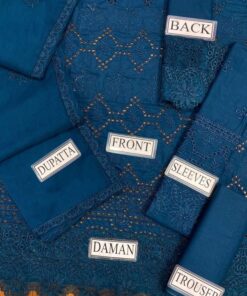 The outfit includes a heavily embroidered chiffon dupatta, adding a soft and elegant touch. The lightweight chiffon drapes beautifully, enhancing your overall look.