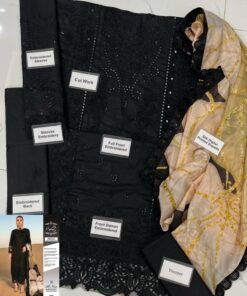 The front of the shirt features heavy Chikankari embroidery, enhanced with sequence work, giving it a premium and festive look. The detailing adds depth and richness to the outfit.