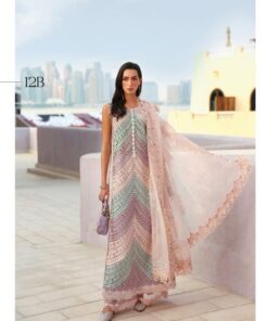 Maria B MB-654 Swiss lawn schifflie embroidered 3 piece suit with silk dupatta