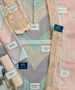 MARIA B MB-654 is a premium Swiss lawn 3 piece suit designed for women who love luxury fashion with intricate detailing. This outfit features a digital printed schifflie embroidered front enhanced with heavy spangle work and fully handwork embellished neckline, making it a perfect choice for summer and festive wear. The Swiss lawn fabric provides a soft, breathable, and lightweight feel, ensuring comfort throughout the day.