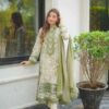 Aneelas AN-668 printed lawn 3 piece suit with chiffon dupatta and embroidered patches
