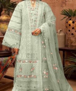 Adan Libas AL-688 Chikankari Lawn Suit with Organza Embroidered Dupatta