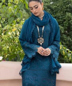 Khaf KF-661 Cotton Chikankari Suit Embroidered Chiffon Dupatta