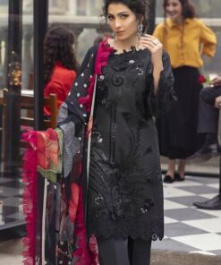 Mushq MQ-660 Lawn Chikankari Embroidered Suit Silk Dupatta