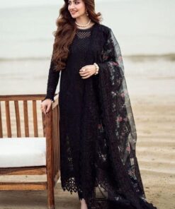 Nureh NR-727 chikankari embroidered lawn suit with organza dupatta