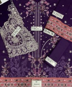 The Qalamkar QM-691 Lawn Cotton Schiffli Embroidered Suit is a premium addition to your summer wardrobe. Designed with high-quality lawn cotton fabric and enhanced with schifflie embroidery and patchwork detailing, this 3-piece unstitched suit offers a perfect blend of tradition and modern elegance.