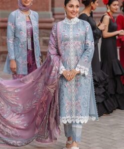 Mushq MQ-659 Lawn Schiffli Embroidered Suit Silk Dupatta