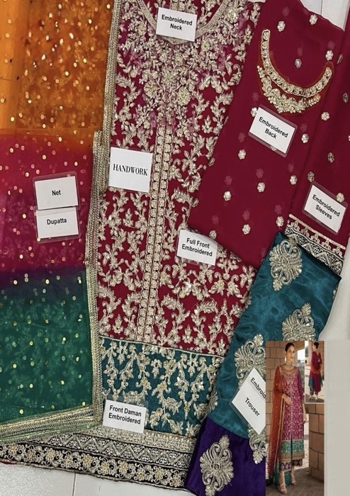 The Zainab Chottani ZC-670 Embroidered Chiffon, Net & Silk 3 Piece Suit is a luxurious ensemble designed for women who love elegance, sophistication, and premium craftsmanship. This outfit beautifully combines chiffon, net, and silk fabrics, enhanced with intricate embroidery and handwork. Perfect for festive occasions and formal gatherings, this suit ensures you stand out with grace and style.