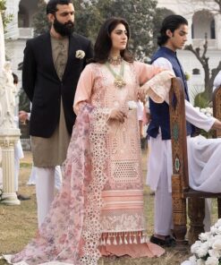 Mahnur MN-742 chikankari cotton suit with organza dupatta